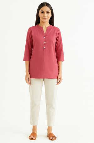 Puce Breeze Short Kurta
