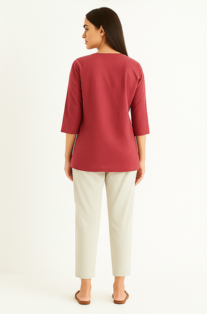 Chestnut Brown Breeze Short Kurta