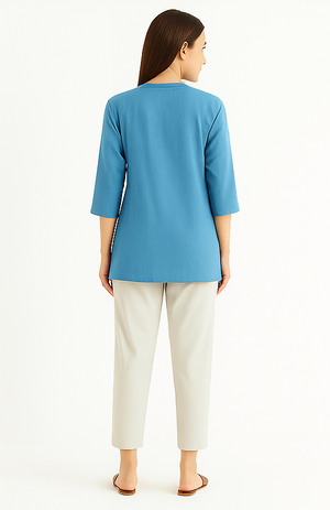 Sky Blue Breeze Short Kurta
