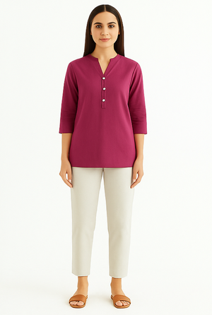 Rough Pink Breeze Short Kurta