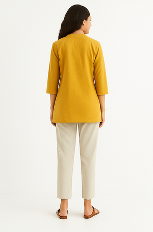 Mustard Breeze Short Kurta