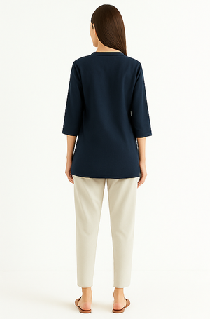 Navy Blue Breeze Short Kurta