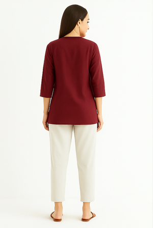 Maroon Breeze Short Kurta